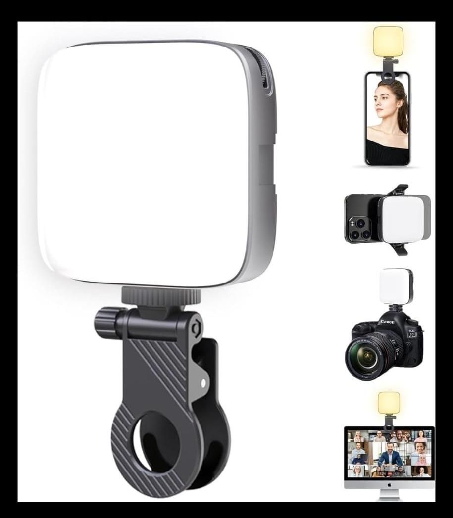 Premium LED Video Light with Phone Holder Clip - Harawat Gadgets